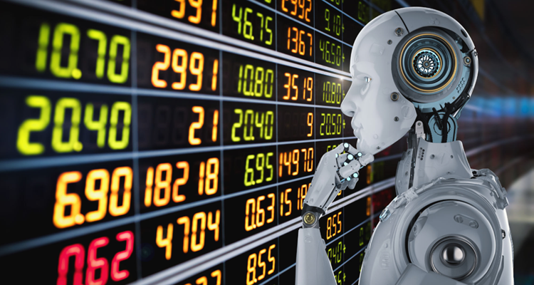 Stock market chart illustrating the growth of top AI companies.