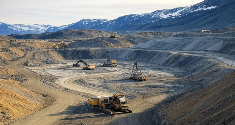 Greenland mining site with heavy machinery and snowy landscape. (Representative Image)