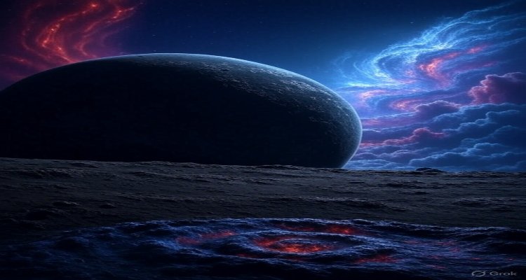 Illustration of an exoplanet orbiting a distant star