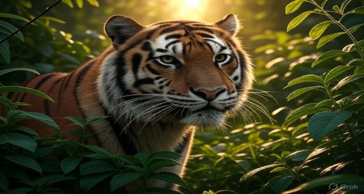 A tiger’s penetrating gaze evolved to detect the slightest movement in dim light—an apex predator’s edge.