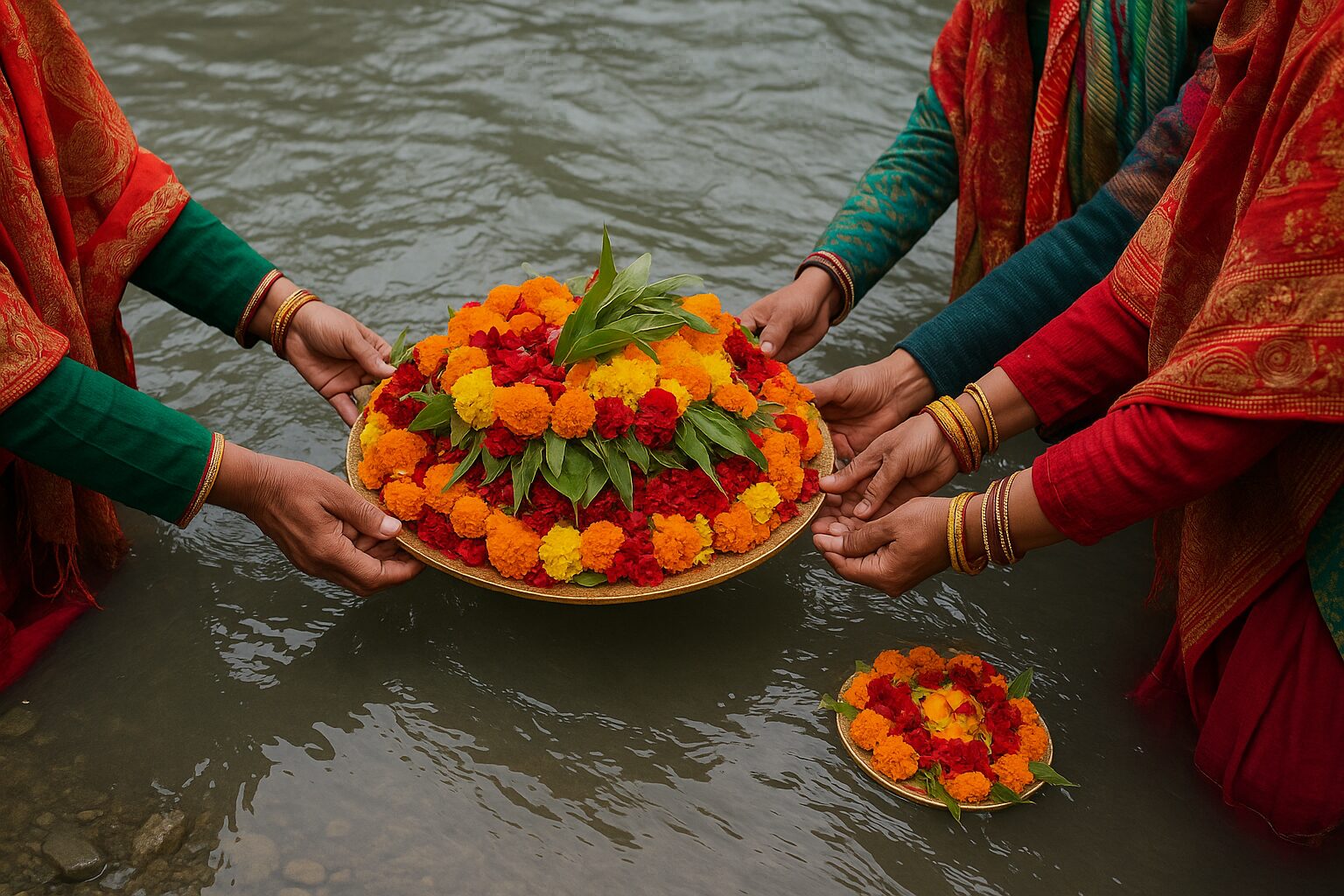 Ravi River during Minjar rituals