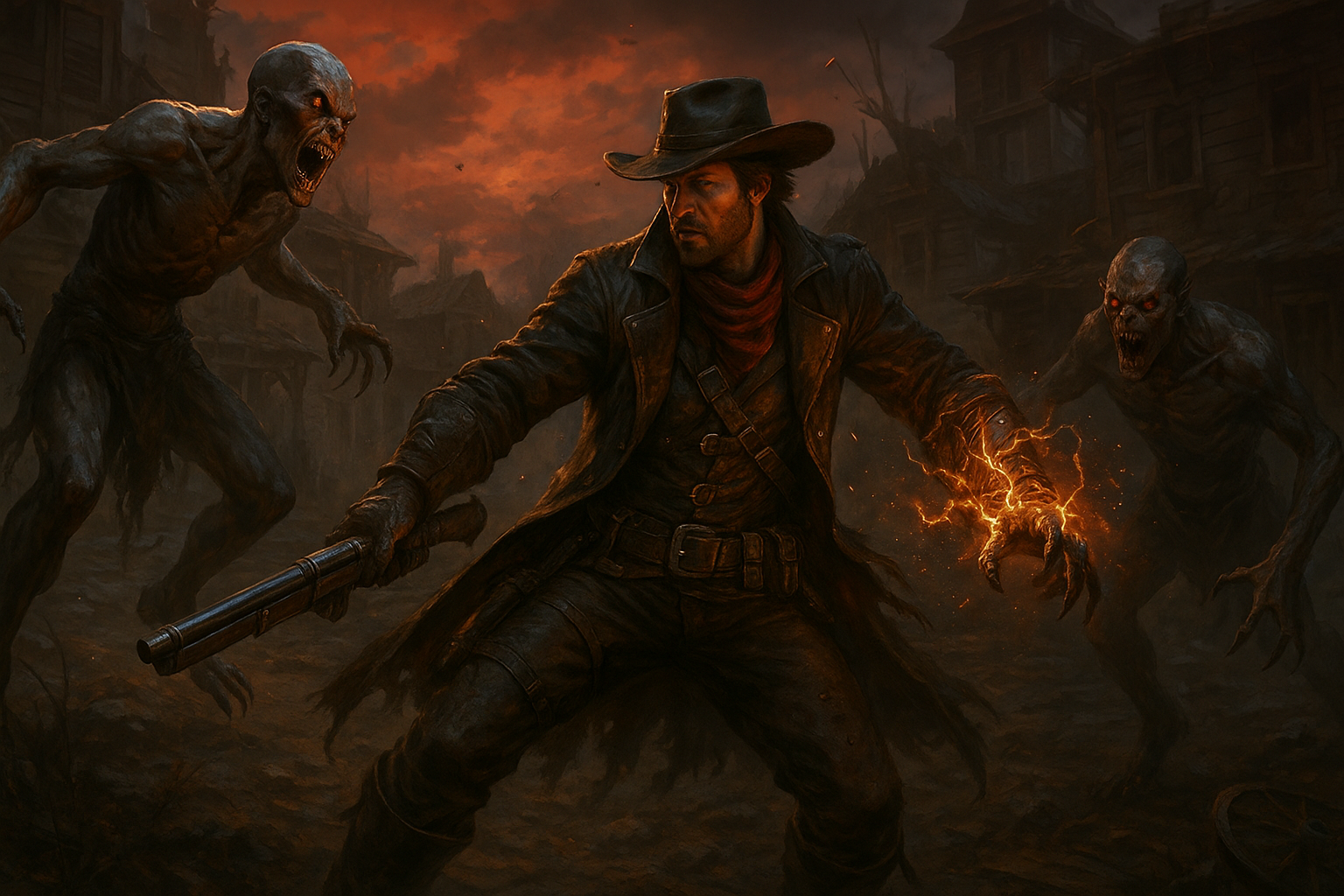 Vampire hunter battling supernatural enemies in Evil West