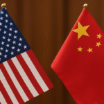 US China Flags
