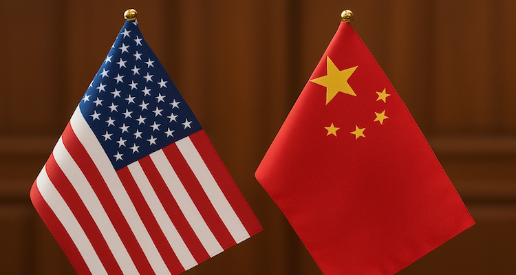 US China Flags