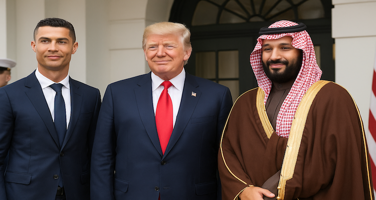 Cristiano Ronaldo attends White House meeting with Donald Trump and Saudi Crown Prince Mohammed bin Salman (AI Generated Image)