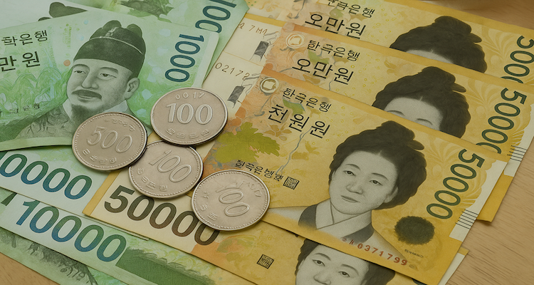 Korean won currency notes and coins (AI Generated Image)