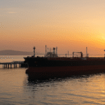 Oil tankers anchored near a Black Sea