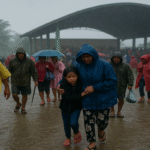 Philippine residents evacuate amid heavy rains as Super Typhoon Fung-Wong approaches northern Luzon.