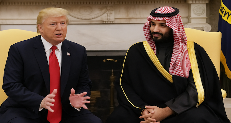 U.S. President Donald Trump meets Saudi Crown Prince Mohammed bin Salman