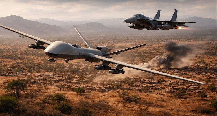 Air force Fighter jet and Drone