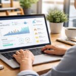 Business owner using AI dashboard