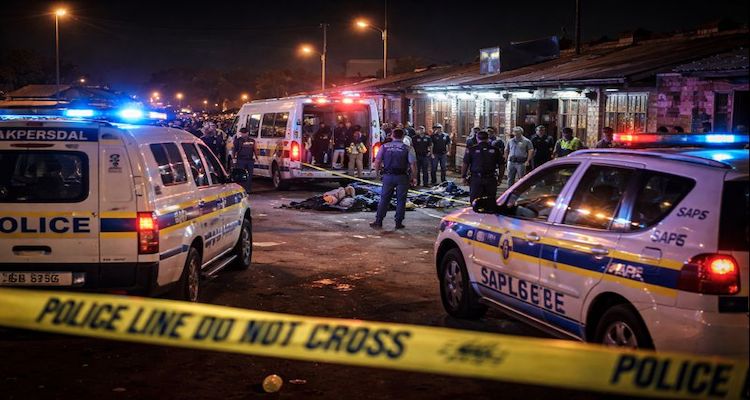 Crime scene outside Bekkersdal tavern (AI Generated Image)