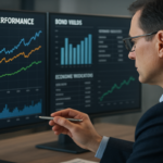 Investor analyzing AI bond charts