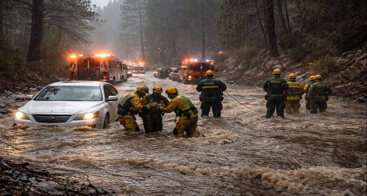 Rescue operations during flood (AI Generated Image)