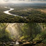 Amazon rainforest from above and below