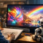 Artist and robot creating together