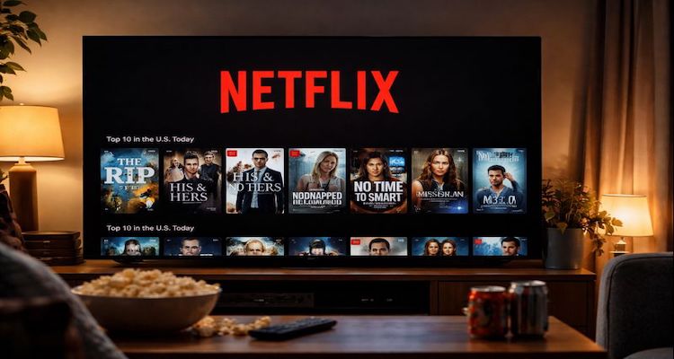 Cozy Netflix night in living room