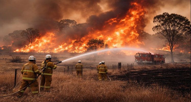 Firefighting efforts against bushfire in Victoria