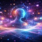 Futuristic AI network in motion