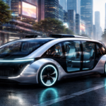 Futuristic robotaxi vehicle
