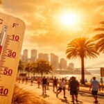 Heatwave in Sydney's summer afternoon