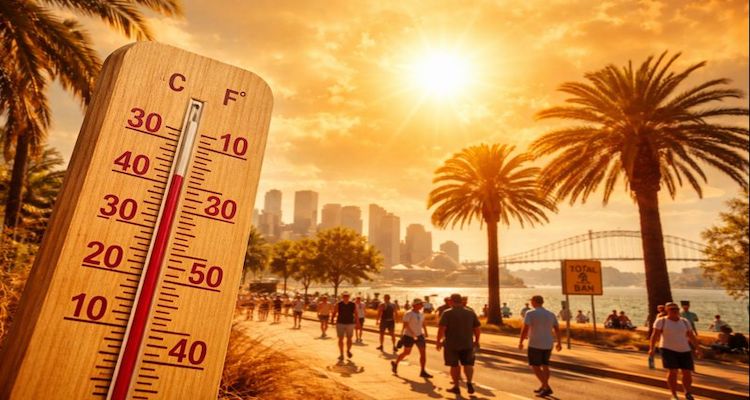 Heatwave in Sydney's summer afternoon