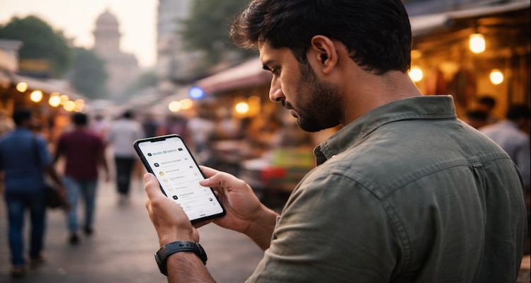 Man reviewing security settings
