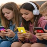 Teenagers enjoying social media