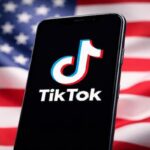 TikTok on a patriotic backdrop