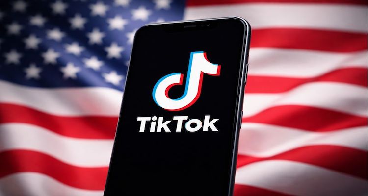 TikTok on a patriotic backdrop