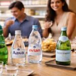 Water tasting session at gourmet store