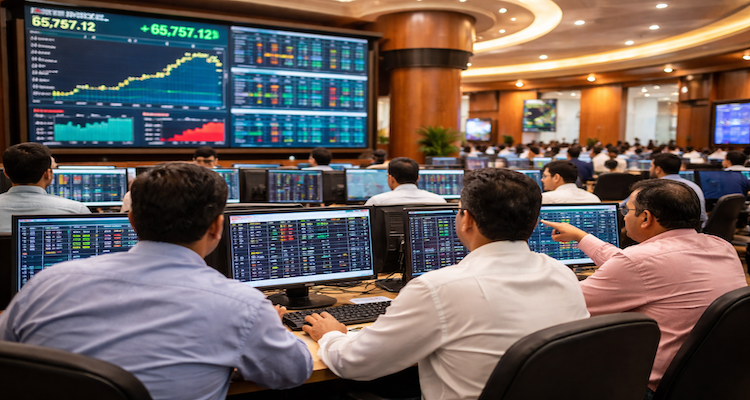 BSE trading floor in action