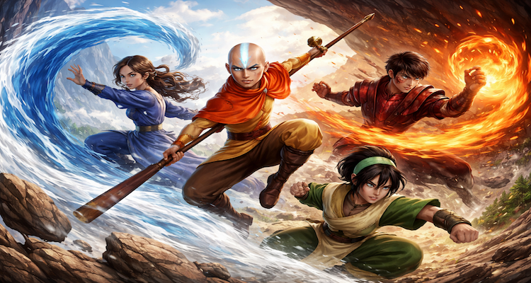 Elemental warriors in action