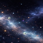 Glowing particles in a cosmic dance