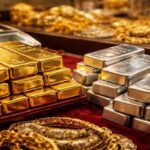 Gold and silver at bullion market