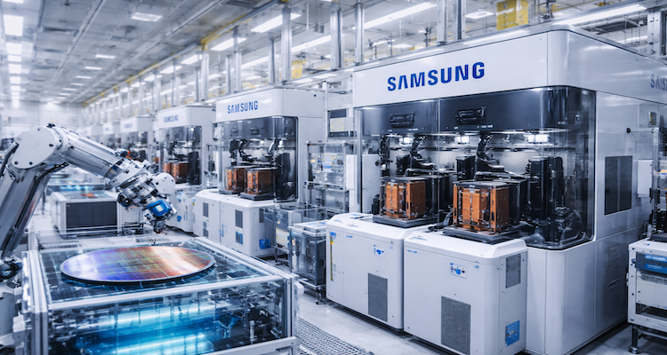 High-tech semiconductor production in progress