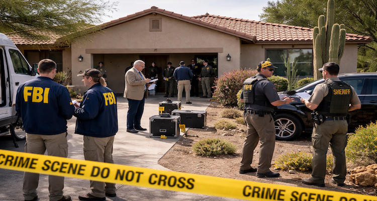 Investigation scene outside Tucson home