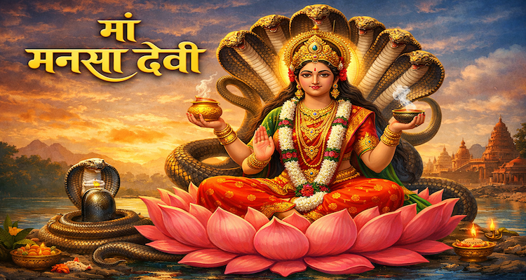 Maa Mansa Devi on lotus throne