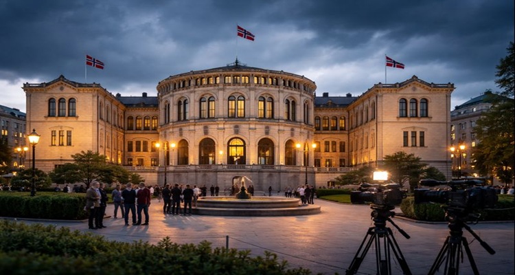 Norwegian Parliament at twilight