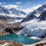 Snow-capped Andes and turquoise lake