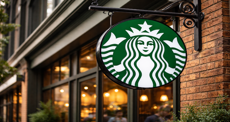 Starbucks storefront with iconic logo