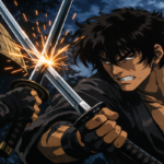 Sword clash under the moonlight