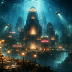 Underwater city of Rapture at night