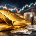 gold bars and silver coins