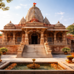 Brahma Temple in golden light