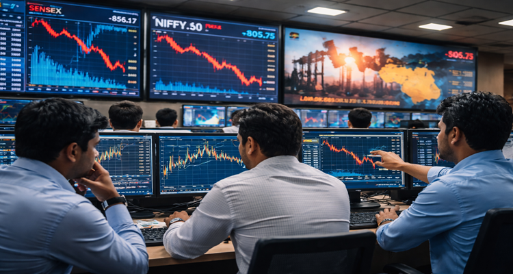 Market turmoil on India's trading floor