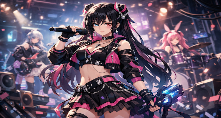 Nangong Yu on a cyberpunk stage