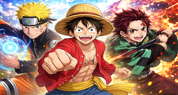 One Piece, Naruto, Demon Slayer