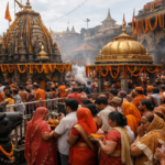 Pilgrims at Mahakaleshwar Temple during Shravan