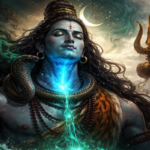 Shiva as Neelkanth amidst stormy skies.